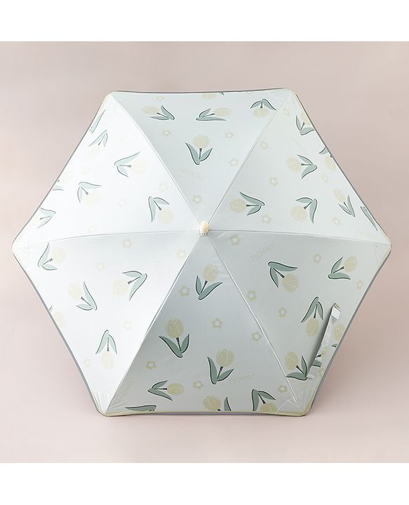 Pine Kids Free Size Floral Printed Umbrella - Yellow & Light Green