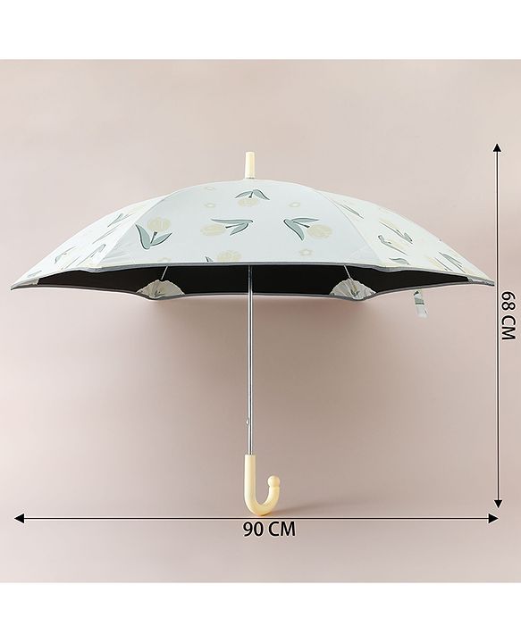 Pine Kids Free Size Floral Printed Umbrella - Yellow & Light Green