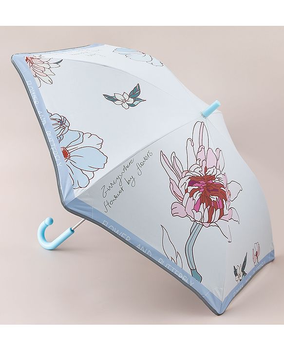 Pine Kids Free Size Floral Printed Umbrella - Light Blue