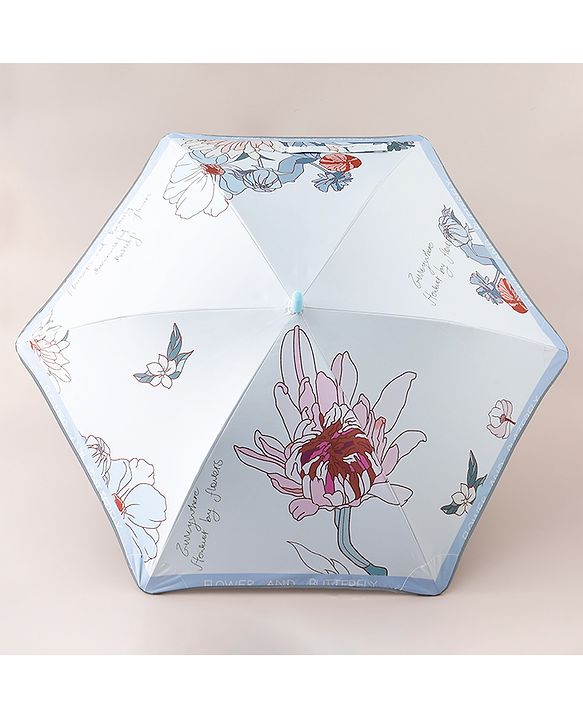 Pine Kids Free Size Floral Printed Umbrella - Light Blue