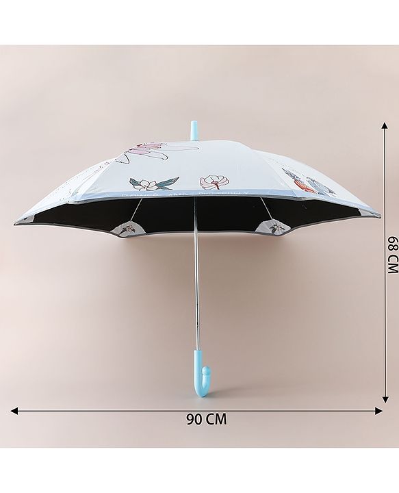 Pine Kids Free Size Floral Printed Umbrella - Light Blue