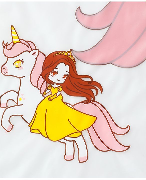 Babyhug Full Sleeves Raincoat With Unicorn Print - Pink