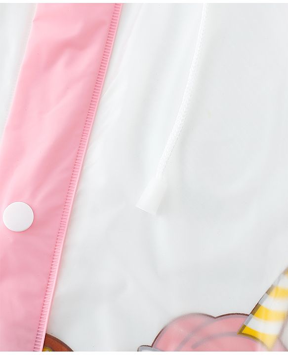 Babyhug Full Sleeves Raincoat With Unicorn Print - Pink
