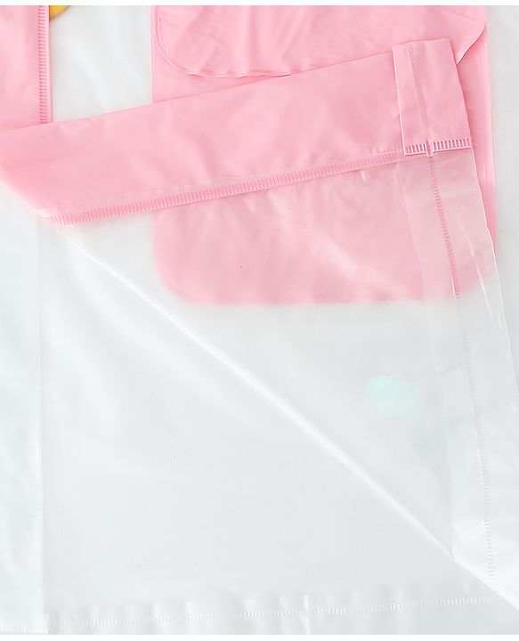 Babyhug Full Sleeves Raincoat With Unicorn Print - Pink