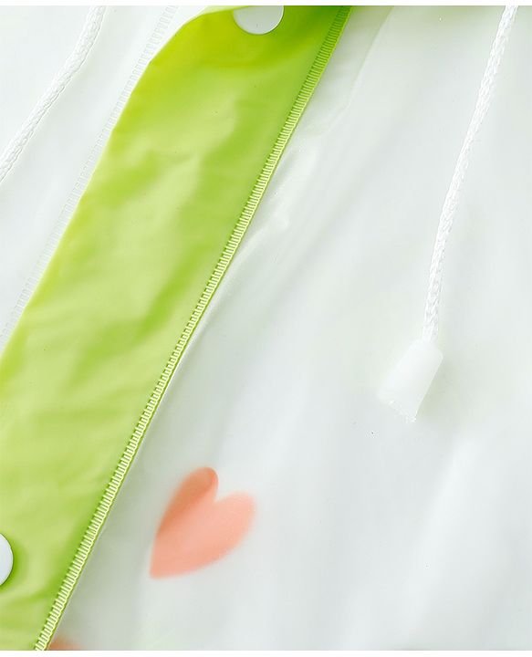 Babyhug Full Sleeves Raincoat With Dino Print - Green