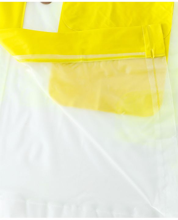 Babyhug Full Sleeves Raincoat With Monkey Print - Yellow