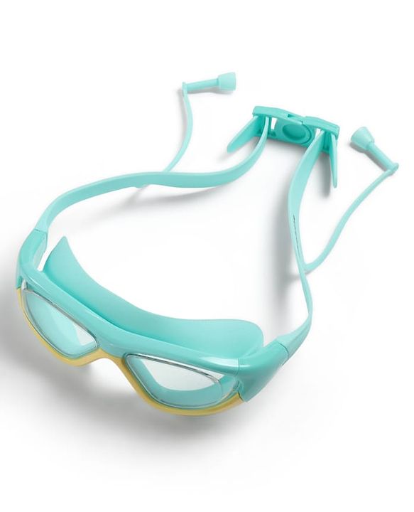 Pine Kids Swimming Goggles and Cap Set with Adjustable Fit- Light Green
