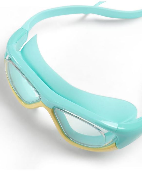 Pine Kids Swimming Goggles and Cap Set with Adjustable Fit- Light Green