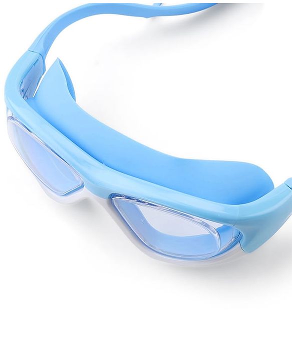 Pine Kids Swimming Goggles and Cap Set with Adjustable Fit- Blue