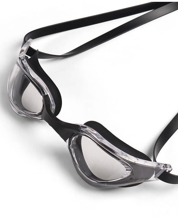 Pine Kids Swimming Goggles and Cap Set with Adjustable Fit- Black & White