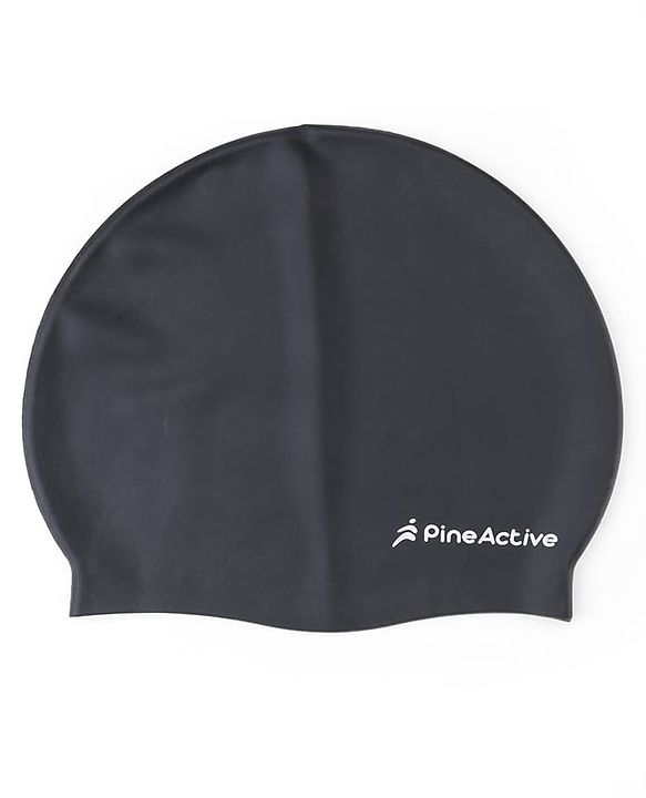 Pine Kids Swimming Goggles and Cap Set with Adjustable Fit- Black & White