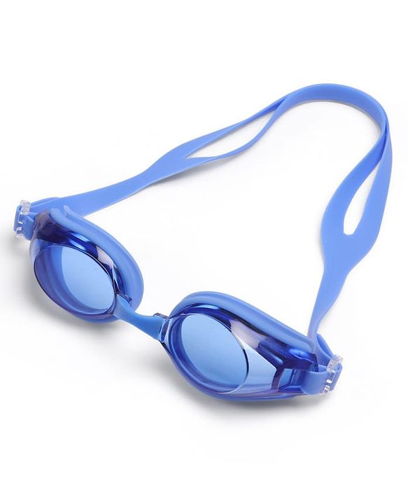 Babyhug Swimming Goggles and Cap Set with Adjustable Fit- Blue