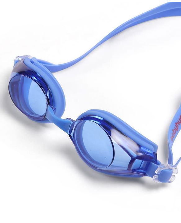 Babyhug Swimming Goggles and Cap Set with Adjustable Fit- Blue