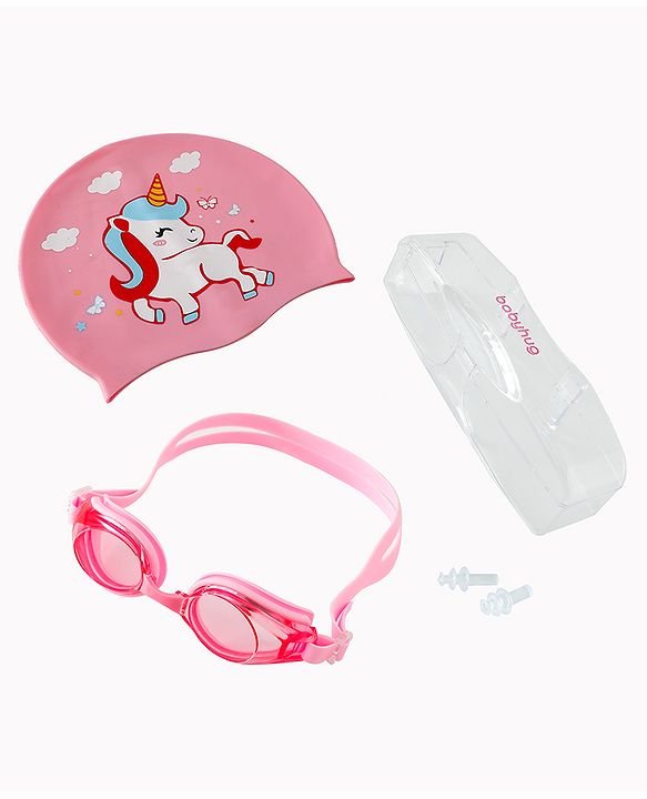 Babyhug Free Size Swimming Set Unicorn Print - Pink