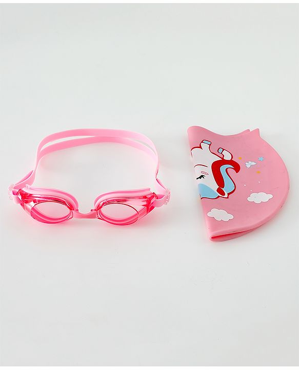 Babyhug Free Size Swimming Set Unicorn Print - Pink