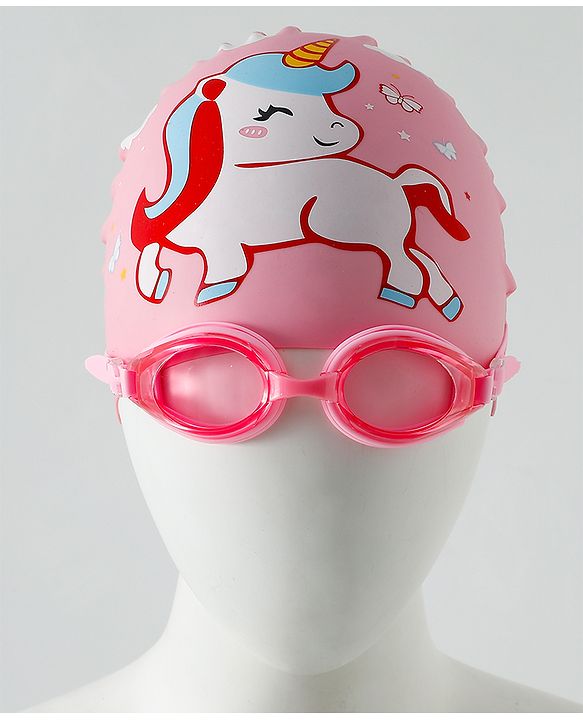 Babyhug Free Size Swimming Set Unicorn Print - Pink