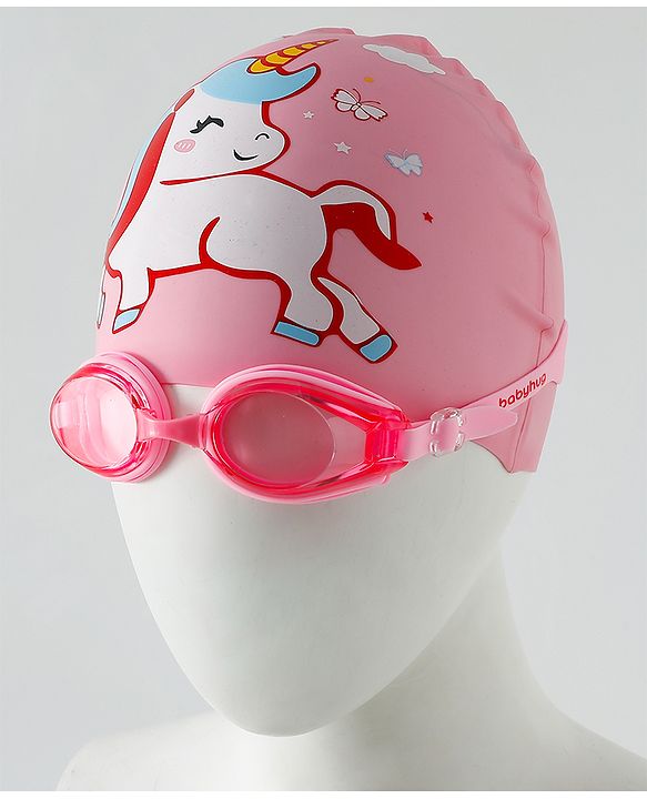 Babyhug Free Size Swimming Set Unicorn Print - Pink