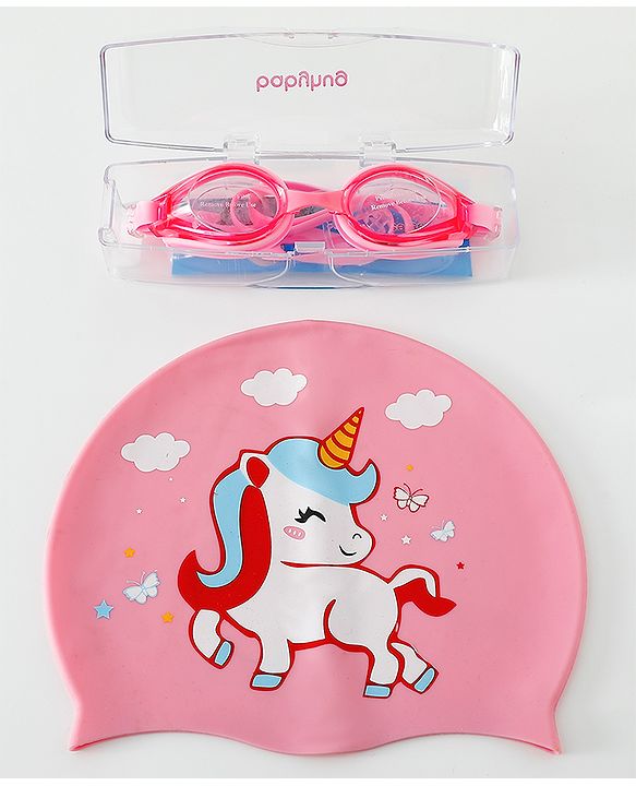 Babyhug Free Size Swimming Set Unicorn Print - Pink