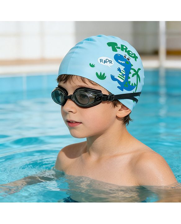 Babyhug Free Size Swimming Set Dinosaur - Light Blue