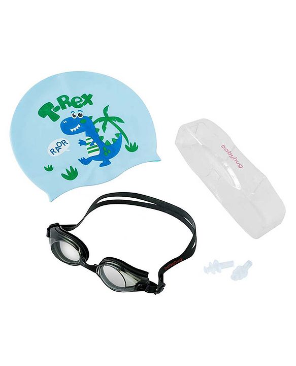 Babyhug Free Size Swimming Set Dinosaur - Light Blue