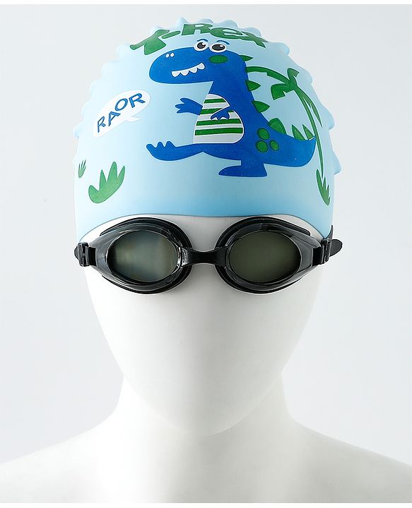 Babyhug Free Size Swimming Set Dinosaur - Light Blue