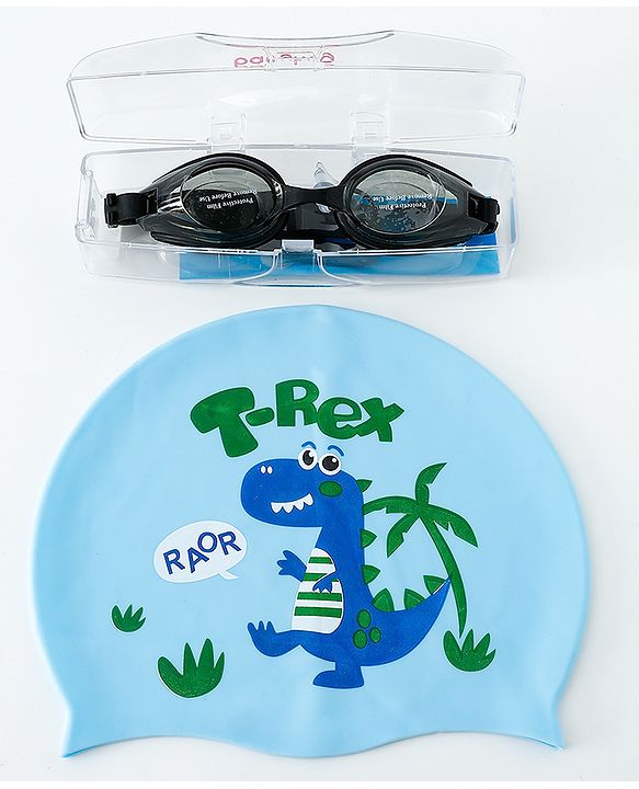 Babyhug Free Size Swimming Set Dinosaur - Light Blue