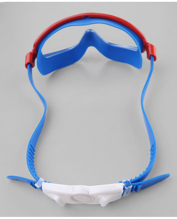 Pine Active Swimming Goggles and Cap Set with Adjustable Fit- Red & Blue