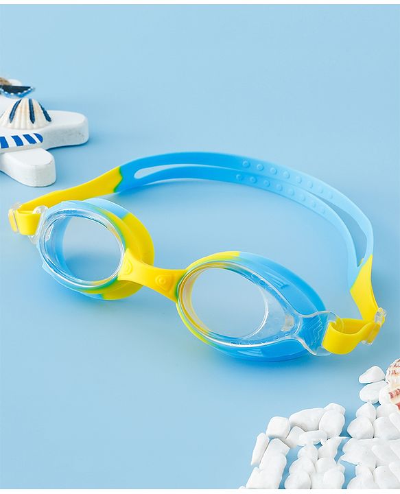 Babyhug Free Size Solid Swimming Goggles - Blue
