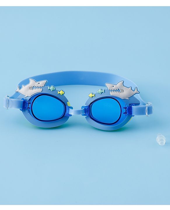 Babyhug Free Size Swimming Goggles With Sea Life Applique - Blue