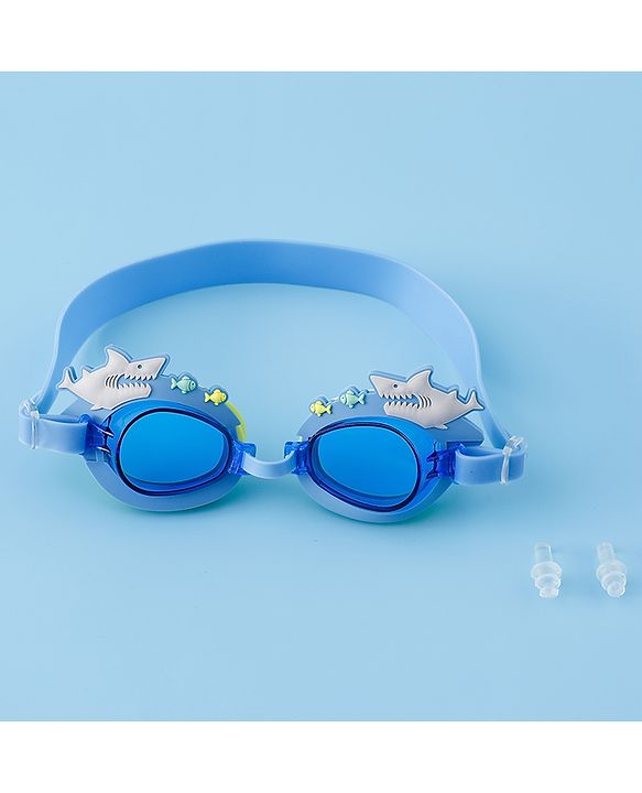 Babyhug Free Size Swimming Goggles With Sea Life Applique - Blue