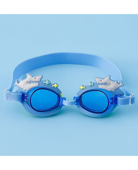 Babyhug Free Size Swimming Goggles With Sea Life Applique - Blue