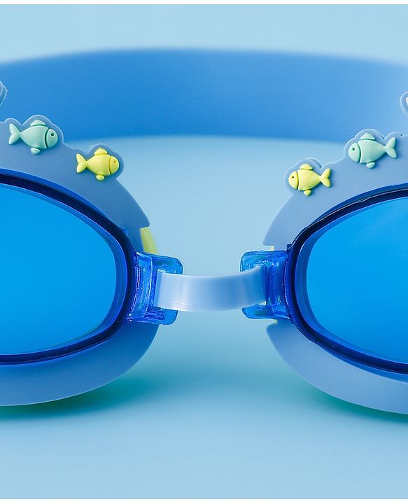 Babyhug Free Size Swimming Goggles With Sea Life Applique - Blue