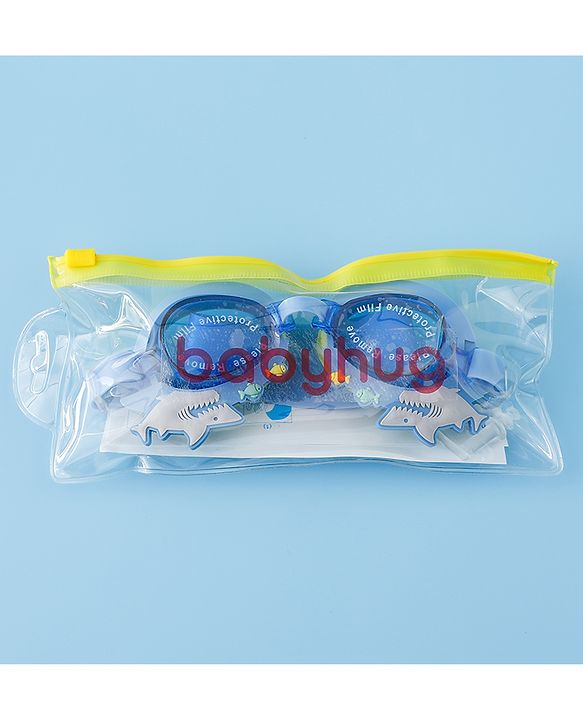 Babyhug Free Size Swimming Goggles With Sea Life Applique - Blue