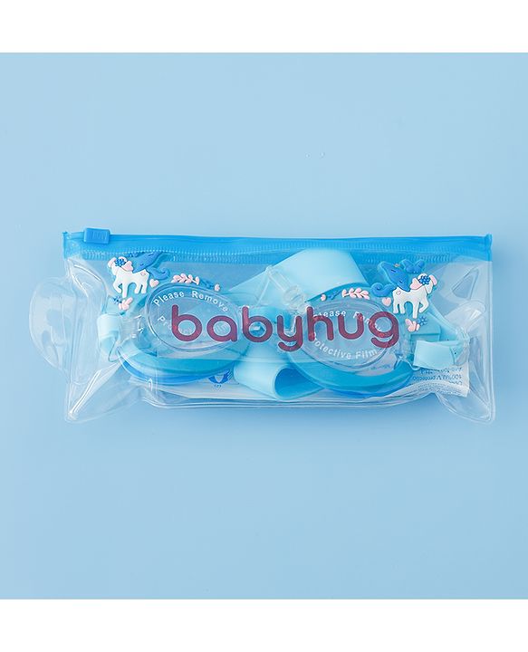 Babyhug Swimming Goggles With Unicorn Applique - Blue