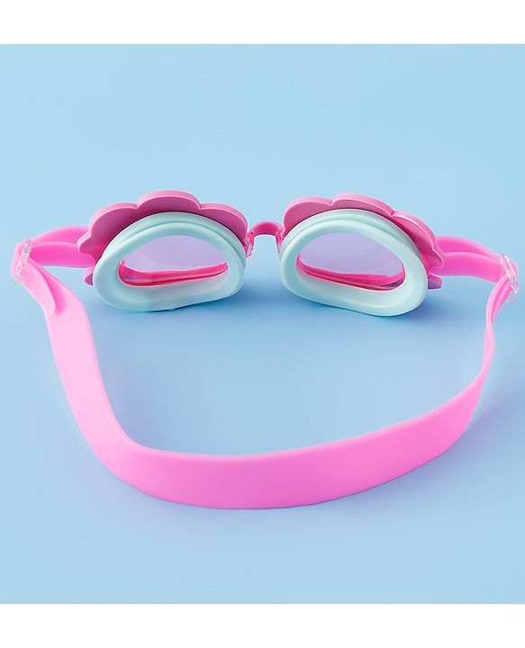 Babyhug Swimming Goggles With Floral Applique - Pink