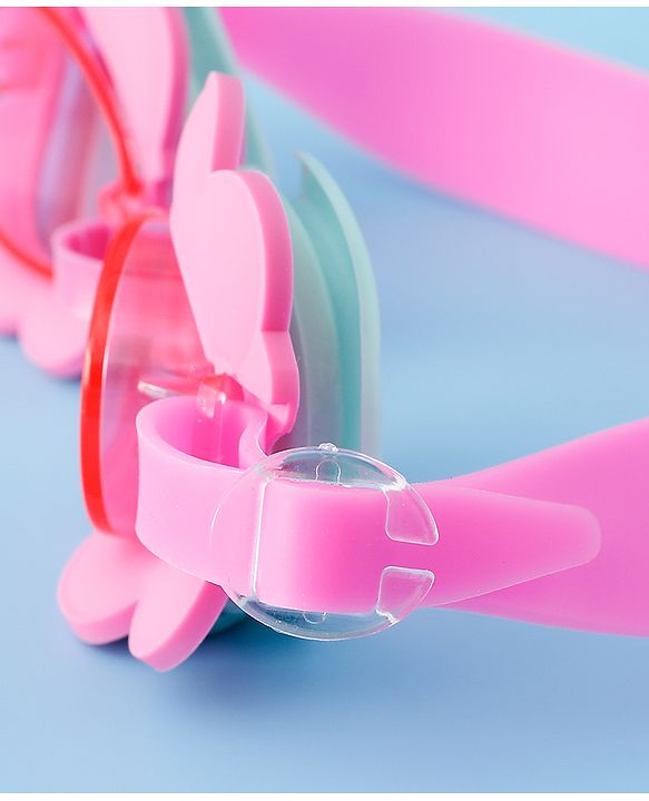 Babyhug Swimming Goggles With Floral Applique - Pink