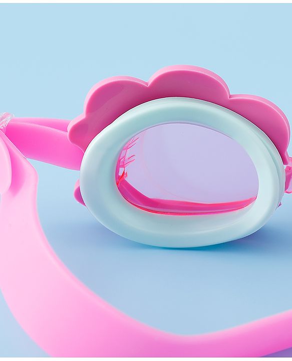 Babyhug Swimming Goggles With Floral Applique - Pink