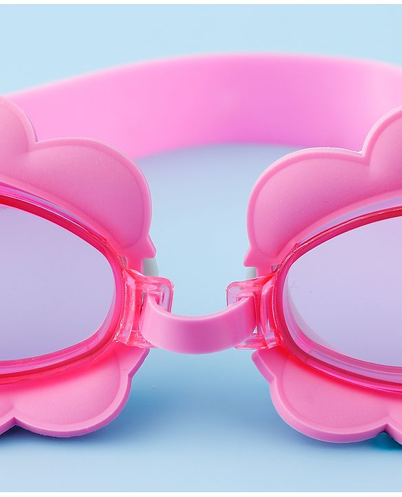 Babyhug Swimming Goggles With Floral Applique - Pink