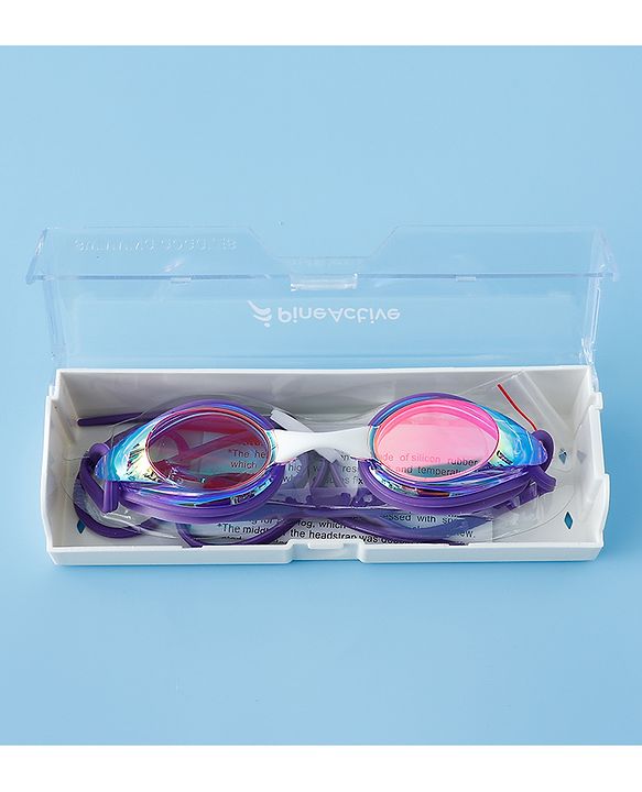Pine Active Free Size Solid Coloured Swimming Goggles - Purple