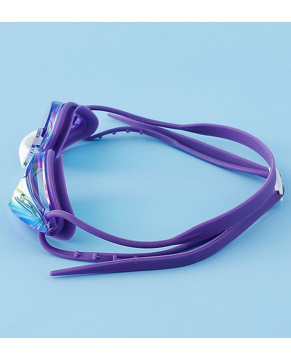 Pine Active Free Size Solid Coloured Swimming Goggles - Purple