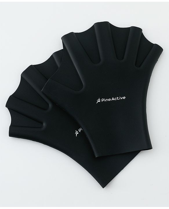 Pine Active Swimming Gloves Black - XXS