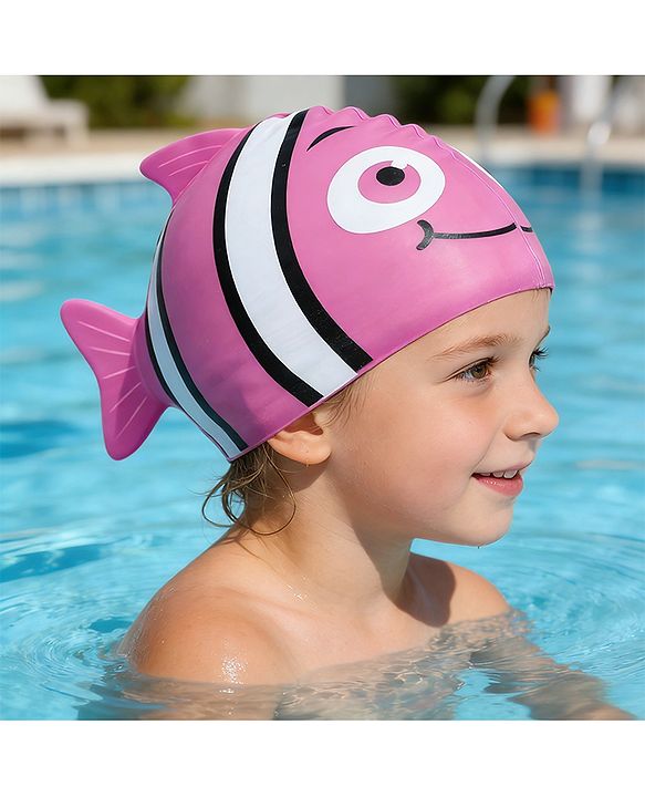 Babyhug Fish Shaped Swimming Cap Free Size - Purple