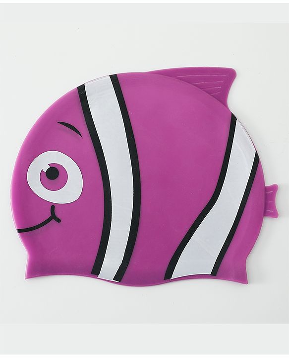 Babyhug Fish Shaped Swimming Cap Free Size - Purple