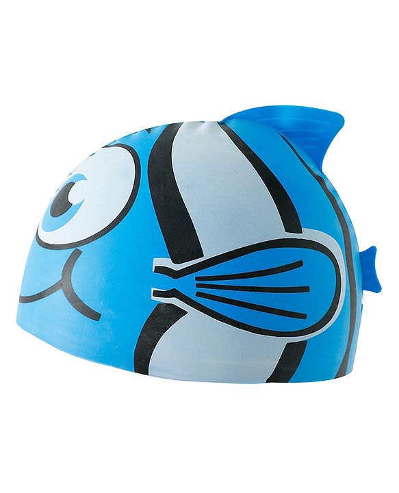 Babyhug Fish Shaped Swimming Cap Free Size - Blue