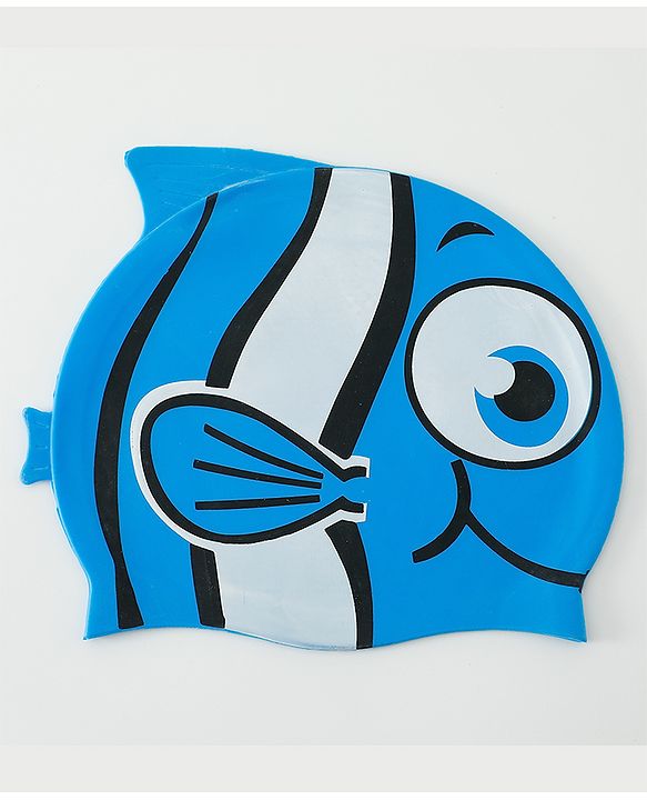 Babyhug Fish Shaped Swimming Cap Free Size - Blue