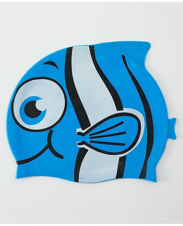 Babyhug Fish Shaped Swimming Cap Free Size - Blue