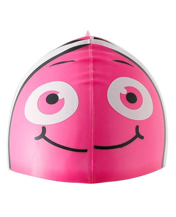Babyhug Swimming Cap With Fish Print - Dark Pink