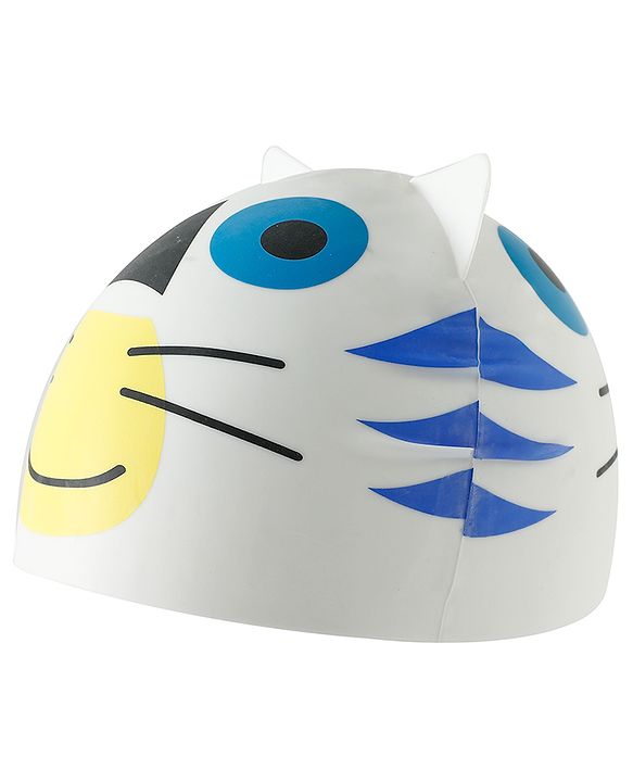 Babyhug Fish Shaped Swimming Cap Free Size - White