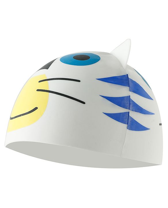 Babyhug Fish Shaped Swimming Cap Free Size - White