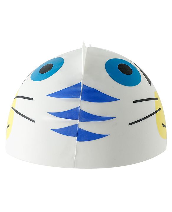 Babyhug Fish Shaped Swimming Cap Free Size - White